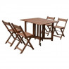 Ensemble repas de jardin - table 110x90cm avec 4 chaises pliantes - En eucalyptus