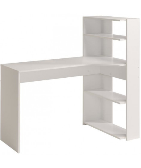 JUNE Bureau d'angle contemporain décor blanc - L 122 cm