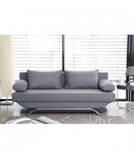 Banquette convertible TEIJO 3 places - Tissu gris - Contemporain - L 190 x P 84 x H 92 cm