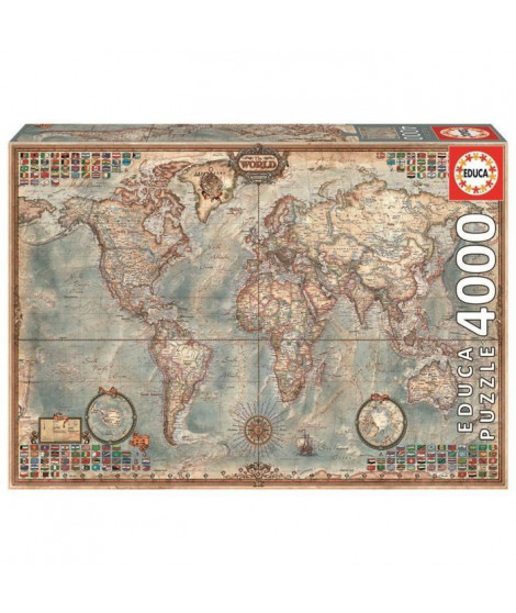 EDUCA Puzzle 4000 Pieces - Mappemonde