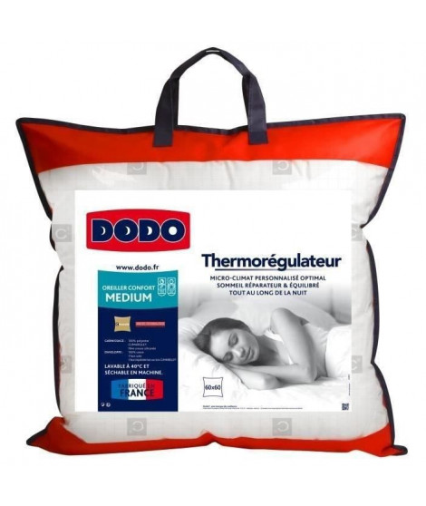 DODO Oreiller thermorégulateur - 60 x 60 cm - Blanc