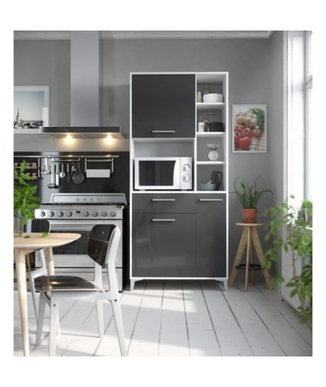 ECO Buffet de cuisine L 80 cm - Gris brillant