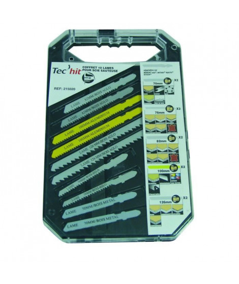 TEC HIT Coffret 10 lames scie sauteuse Bosch - AEG - Makita - Metabo - Hitachi