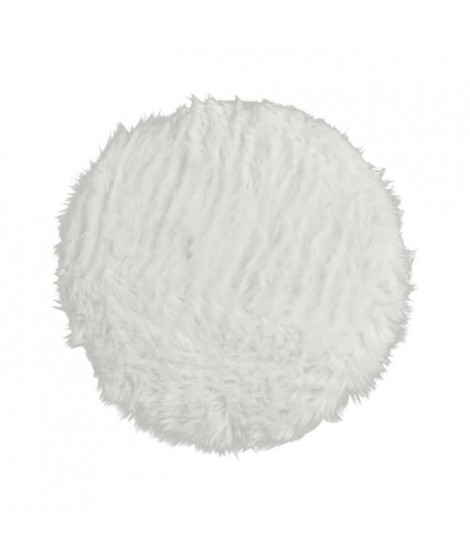 FLOKATI DELUXE Tapis de salon ou chambre - Peau de mouton synthétique - Ø 60 cm - Blanc acrylique