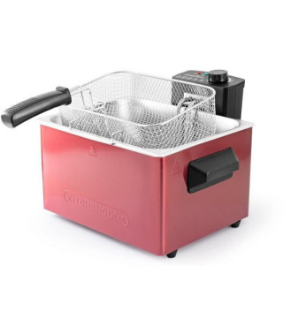 KITCHEN COOK -FR5050_INOX_RED - Friteuse Semi-Pro - 2000W - 5L - Cuve en Inox - Rouge