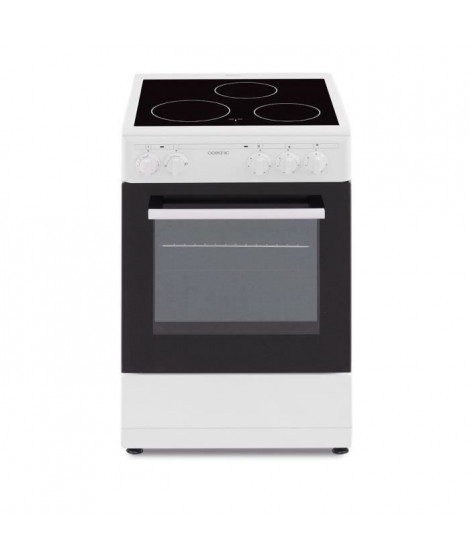 Cuisiniere vitrocéramique 50 x50, four convection naturelle, four 48L blanc