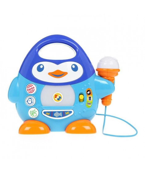 WINFUN - Lecteur de musique Penguin avec microphone bleu