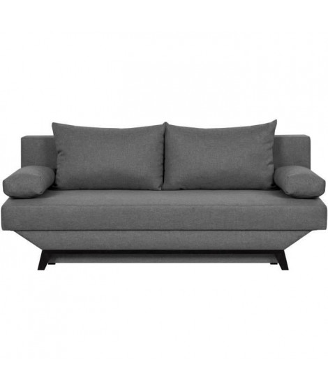 TEIJO Banquette convertible 3 places avec coffre de rangement - Tissu Gris Clair - L187 x P 91 x H 82 cm