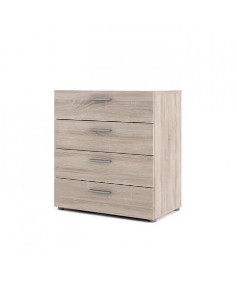 TYHJA Commode 4 tiroirs - Chene Truffe - L 70 x P 40 x H 75 cm