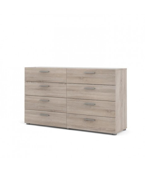 TYHJA Commode 8 tiroirs - Chene Truffe - L 140 x P 40 x H 82 cm