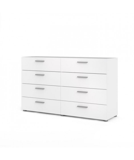 TYHJA Commode 8 tiroirs - Blanc - L 140 x P 40 x H 82 cm