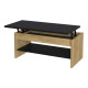 HAPPY Table basse relevable - Décor chene et noir - L 100 x P 50 x H 44 cm