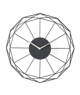 Horloge ronde - Métal - Ø 39 x épaisseur 6 cm - Noir