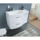 ONDE Meuble de Salle de bain simple vasque L 90cm - Blanc brillant