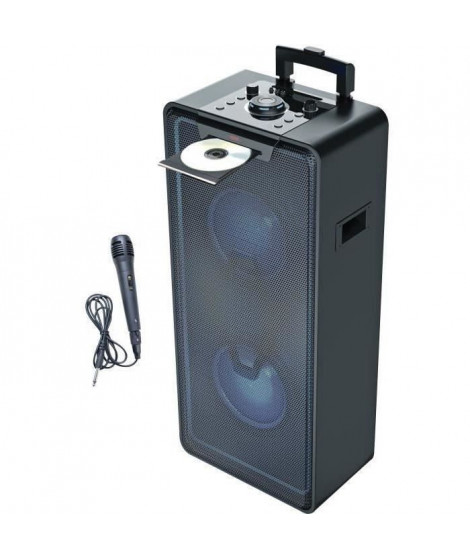 INOVALLEY MS04XXL - Systeme Audio High Power - 1000 Watts - Lecteur CD/MP3 - Bluetooth - Lumieres LED - USB - 2 entrées Micro