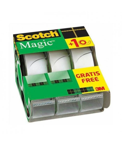SCOTCH - Lot de 3 dévidoirs avec ruban Caddy Magic - 2 + 1 gratuit - 19 mm x 7,5 m (Lot de 3)