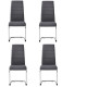 JANE Lot de 4 chaises - Pied chromé - Tissu gris anthracite - L 42 x P 56 x H 99 cm