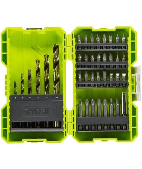 RYOBI Coffret antichocs mixtes perçage-vissage