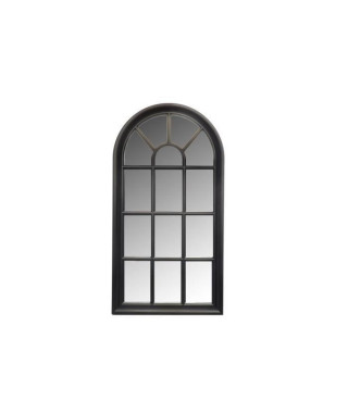 Miroir fenetre arrondie - 71x36 cm - Noir