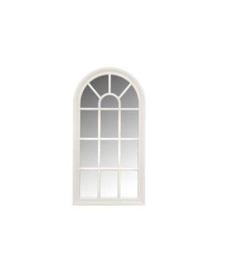 Miroir fenetre arrondie - 71x36 cm - Blanc