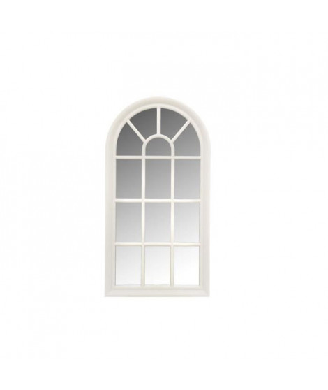 Miroir fenetre arrondie - 71x36 cm - Blanc
