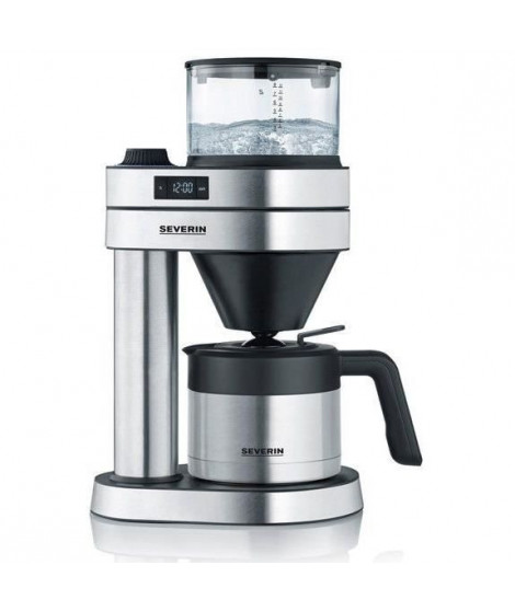 SEVERIN 5761 cafetiere filtre isotherme Café Caprice - 1450 W - 1L - 5 programmes - arret automatique - inox brossé noir