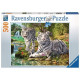 RAVENSBURGER Puzzle 500 p - Famille de tigres blancs