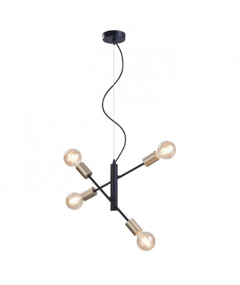 PHoeNIX Suspension 2 bras - Ø46 x H150 cm - Métal - Noir - Ampoules LED fournies (x4)