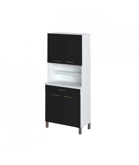 TACOMA Buffet de cuisine L 80 cm - Noir mat