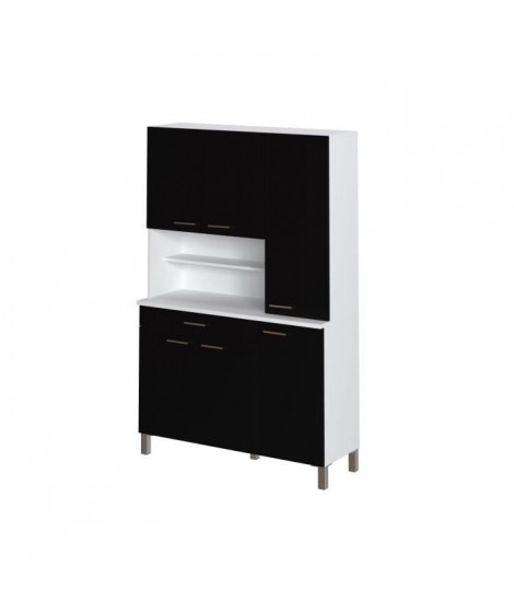 TACOMA Buffet de cuisine L 120 cm - Noir mat