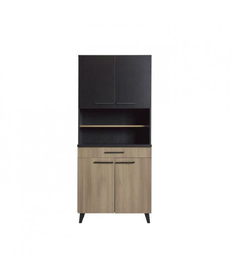 EDA Buffet de cuisine décor chene et noir - L 80cm