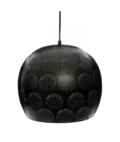 Suspension boule ajourée - Ø 30 cm - Noir