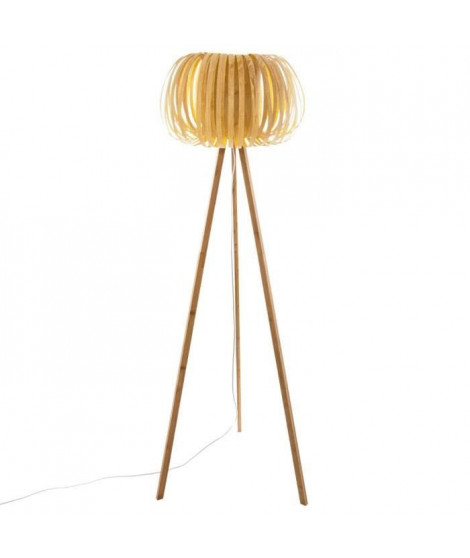 Lampadaire effet bois - H 150 cm - Beige sable