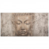 Toile peinte Bouddha - 58 x 118 cm - Gris
