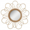Miroir fleur en rotin - Ø 38 cm - Beige