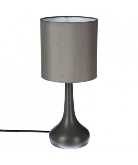 Lampe a poser touch en métal - H 35 cm - Gris