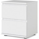 Chevet 2 tiroirs - Décor Blanc - L 40,2 x P 34 x H 48,2 cm - OMAHA