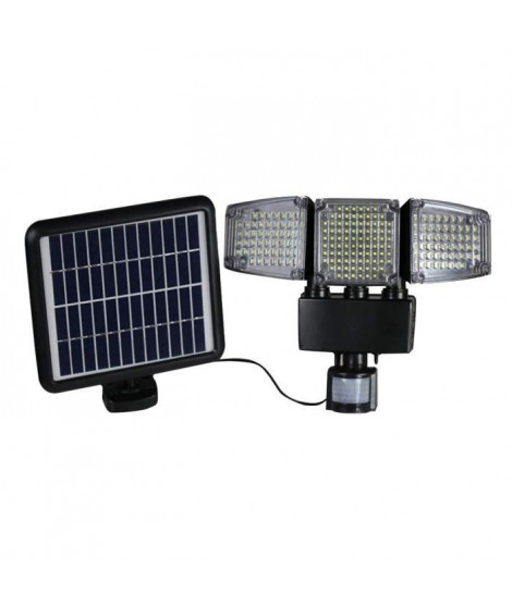 LUMI JARDIN Projecteur solaire Blackburn - 3 tetes - H 23 cm - Noir