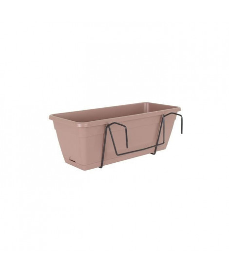 ARTEVASI Kit Jardiniere Venezia avec réserve d'eau - 10 L - 49 x 19,5 x 16,6 cm - Taupe