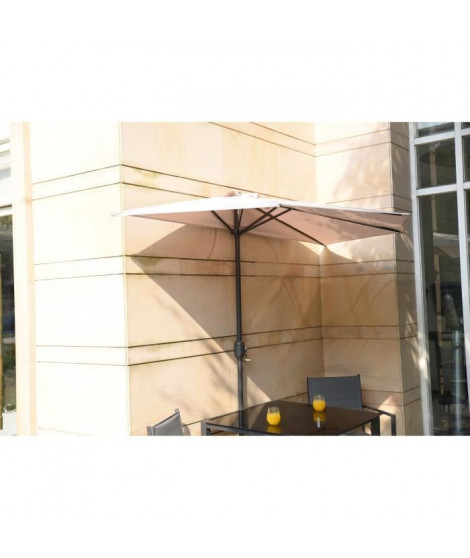 Demi Parasol de balcon 270 cm - Pied non inclus - Structure acier et toile polyester 180g/m2 - Beige