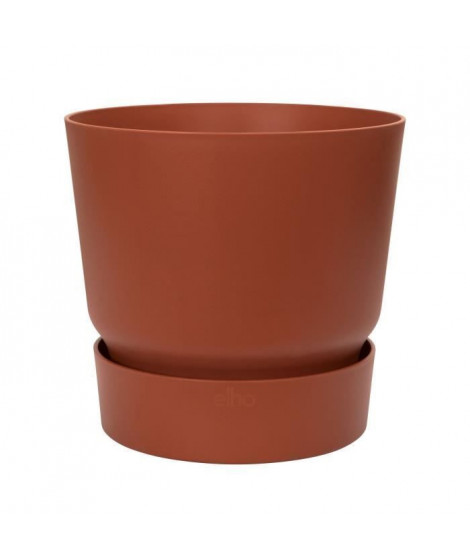 ELHO Pot de fleurs rond Greenville 47 - Extérieur - Ø 47 x H 44,1 cm - Marron brique