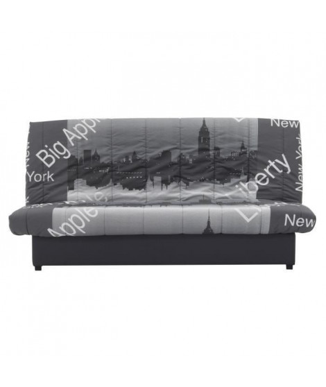 MILA Banquette clic clac 3 places - Motif New York - Contemporain - L 190 x P92 cm