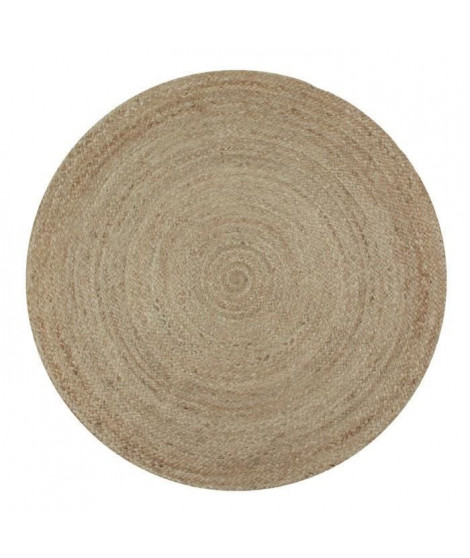 FULL Tapis de salon ou chambre - Jute - Ø 120 cm - Naturel