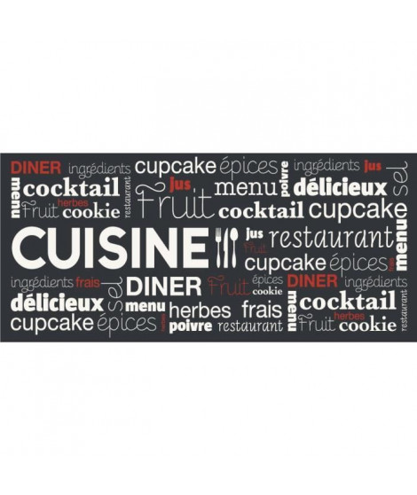 COOK Tapis de cuisine 100% Vinyle - 49,5x109 cm - VIF 23393