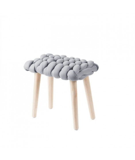 Tabouret Dona - 36 x 25 x H 36 cm - Gris