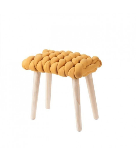 Tabouret Dona - 36 x 25 x H 36 cm - Jaune moutarde