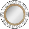 Miroir rond en métal et bois - Ø 45 x Ep. 1.5 cm - Noir