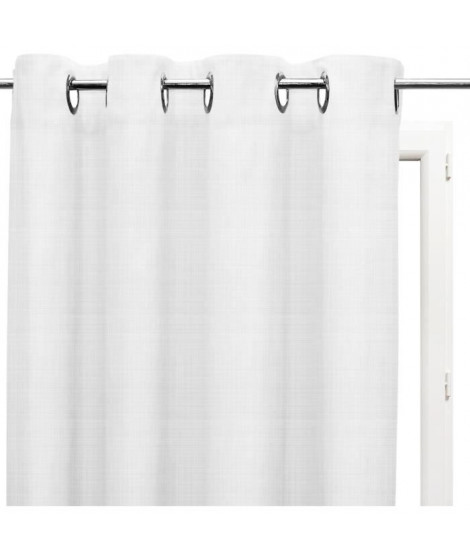 SOLEIL d'OCRE Rideau a oeillets Linen - 135 x 250 cm - Blanc