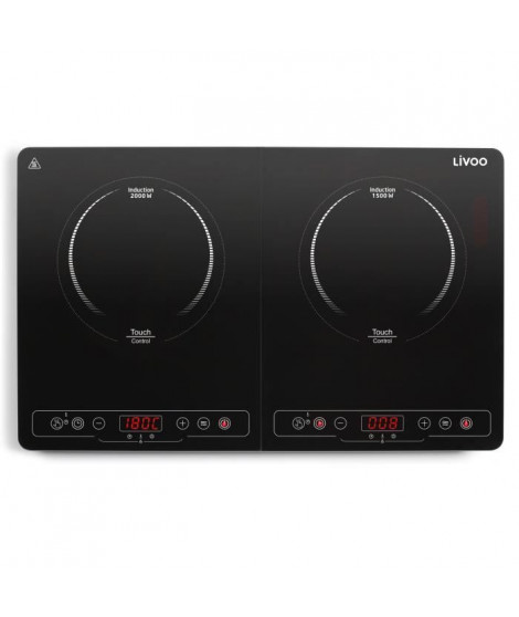 LIVOO DOC236 Plaque a induction Double - 22cm - de 60° a 240° - Noir