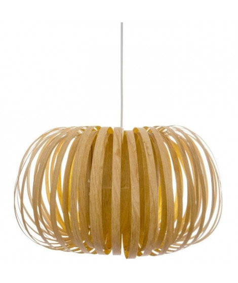 Suspension effet bois naturel - E27 - 60 W - H. 27 cm - Sable